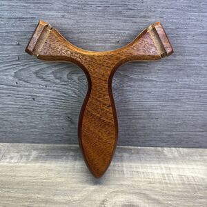 Handmade Hardwood Slingshot Laminated Wooden Frame Flat Band Ready Catapult